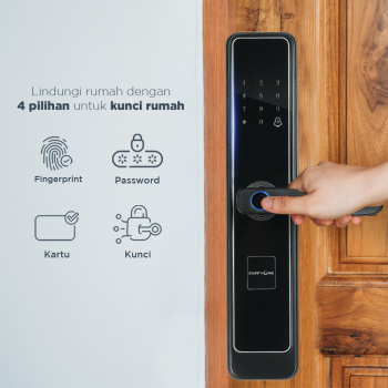 Gambar produk TaffHOME Smart Door Lock Fingerprint Password Key Card Alarm - K13-1-J
