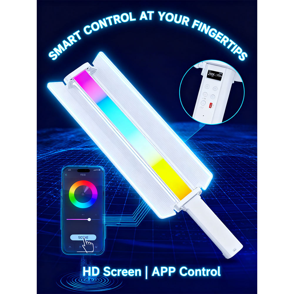 LIYADI Lampu Studio Tube Light Stick RGBW 24 Mode OLED 2600mAh 50W - C2 PRO Gambar produk LIYADI Lampu Studio Tube Light Stick RGBW 24 Mode OLED 2600mAh 50W - C2 PRO
