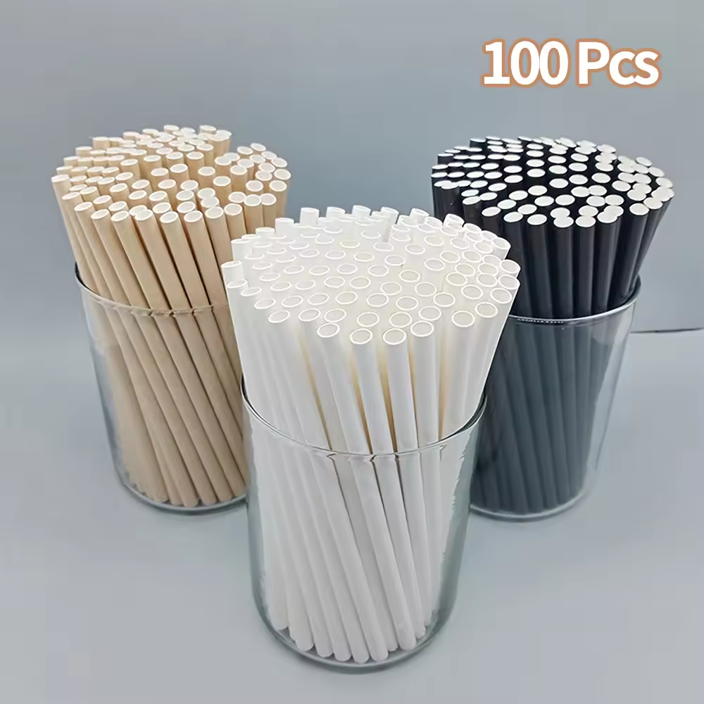Gambar produk ALO Sedotan Kertas 3 Lapis Disposable Paper Straws 10x197mm 100 PCS - A10