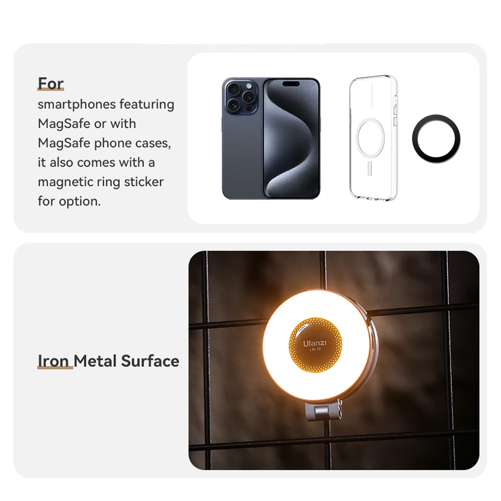 Gambar produk Ulanzi Lampu Ring Light LED Magnetic 3in1 Color Flip Design 400mAh 2W - LM19