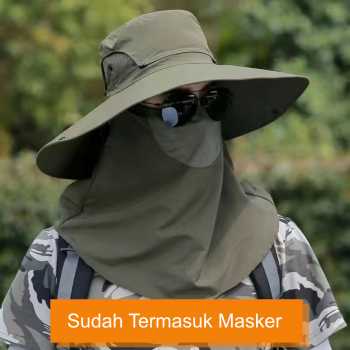 Rhodey Topi Rimba Outdoor Anti UV Waterproof Boonie Hat Polyester - J59