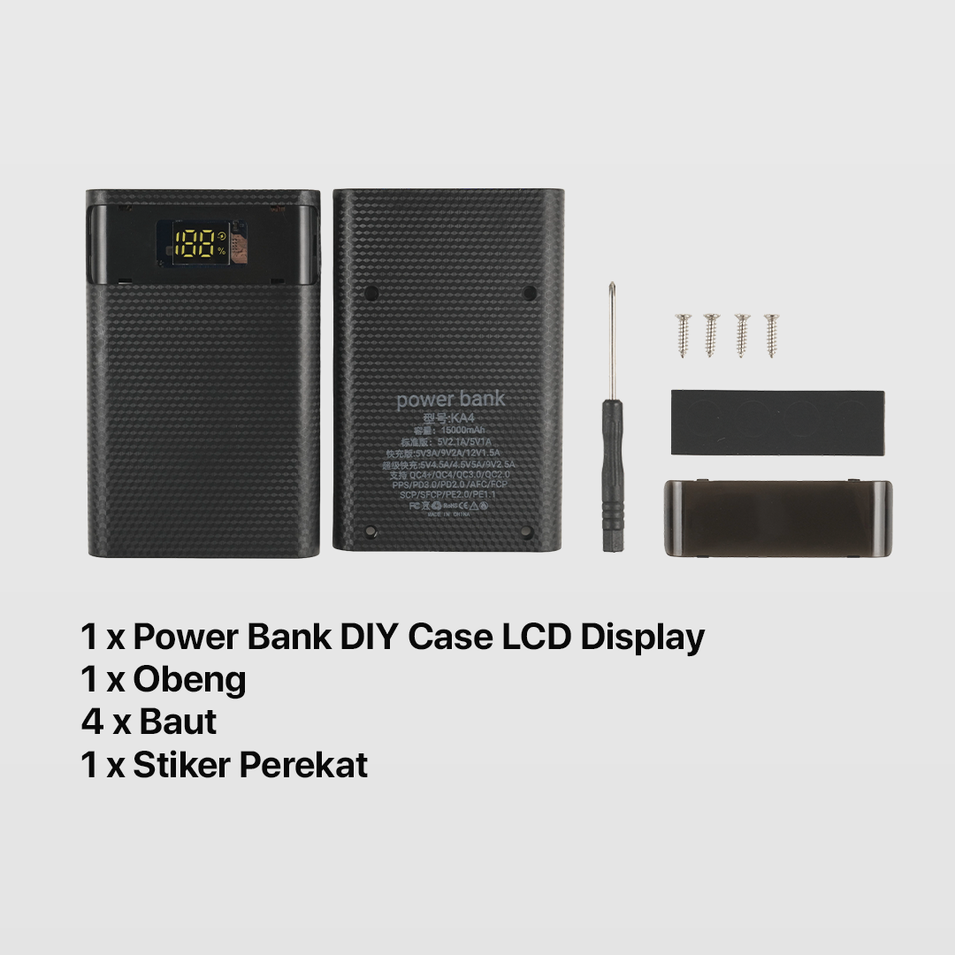 Gambar produk Kebidumei Power Bank DIY Case LCD Display Dual USB Port 4 PCS 18650 - KA4
