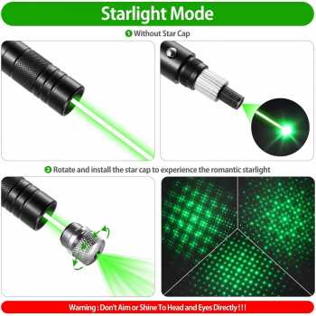 Gambar produk WUIVI Laser Pointer Beam Star Pattern USB Rechargeable 200mAh Green Light - WV-710
