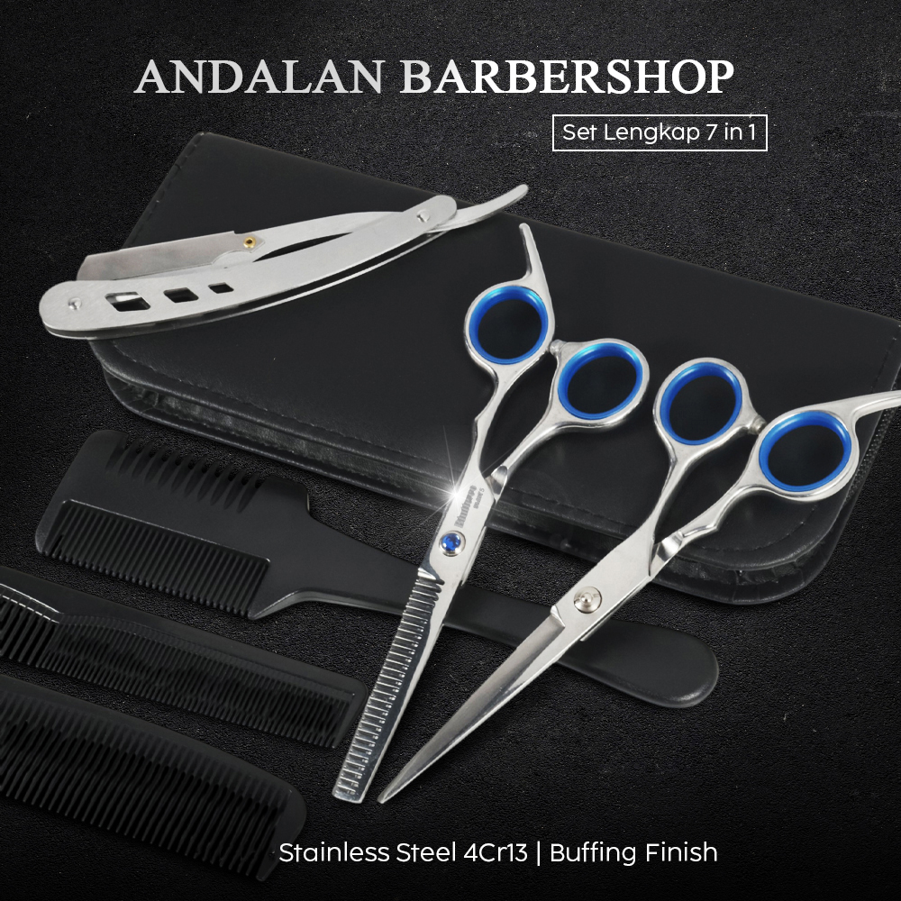 Gambar produk Biutte.co Set Gunting Rambut 7in1 Buffing Stainless Steel 4Cr13 - SM675