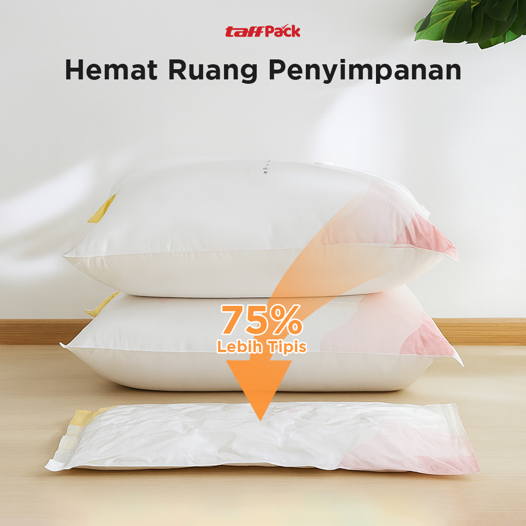 Gambar produk TaffPACK Kantong Plastik Vakum Pakaian Vacuum Bag 5 PCS Electric Pump - FL22