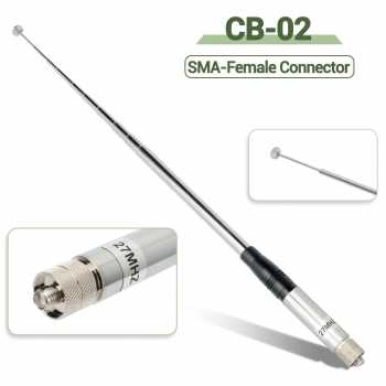Gambar produk ABBREE Antena Walkie Talkie Telescopic 50 Ohm 27MHz 20W 1.3M SMA Female - CB-02
