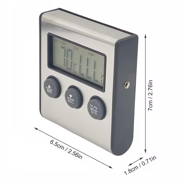 HomePuff Termometer Makanan Daging Grill Digital Timer Single Probe - TP-700 Gambar produk HomePuff Termometer Makanan Daging Grill Digital Timer Single Probe - TP-700