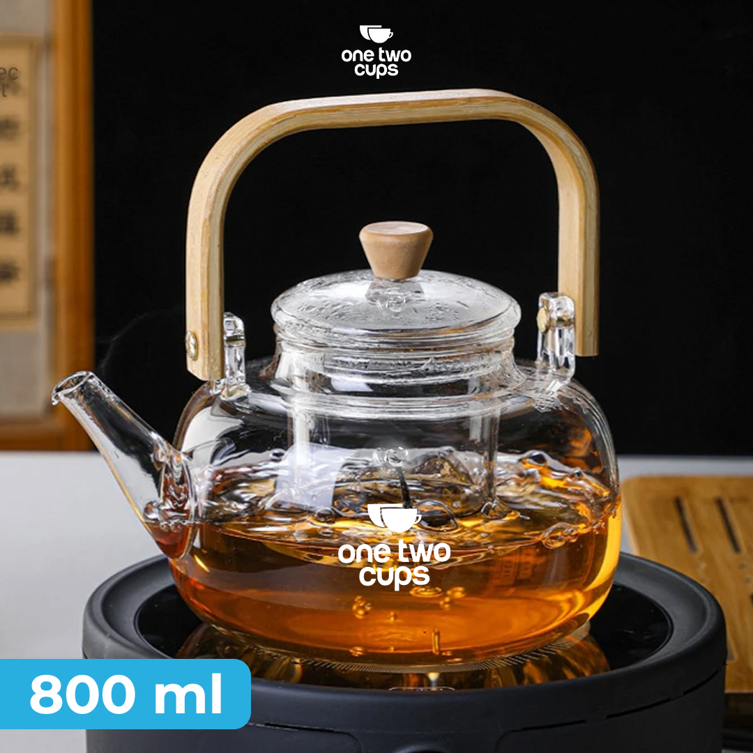 One Two Cups Teko Teh Pitcher Japanese Style Tahan Panas Api Teapot 800ml - 8CV101 Gambar produk One Two Cups Teko Teh Pitcher Japanese Style Tahan Panas Api Teapot 800ml - 8CV101