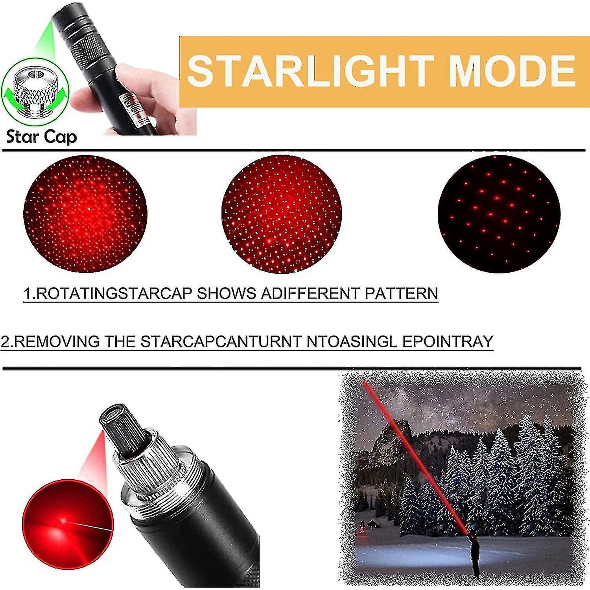 WUIVI Laser Pointer Beam Star Pattern USB Rechargeable 200mAh Red Light - WV-710 Gambar produk WUIVI Laser Pointer Beam Star Pattern USB Rechargeable 200mAh Red Light - WV-710