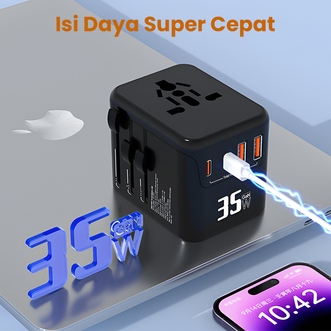 Gambar produk YuHome Universal Travel Adaptor Colokan Charger Adapter USB 2500W - 606