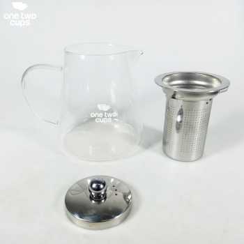 Gambar produk One Two Cups Teko Teh Kaca Saringan Tahan Panas Api Infuser Teapot 700ml - TP-760