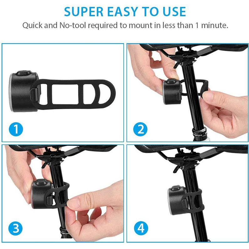 LIDS Lampu Sepeda Depan Belakang LED Rechargeable Waterproof 1 Set - XA-325 Gambar produk LIDS Lampu Sepeda Depan Belakang LED Rechargeable Waterproof 1 Set - XA-325