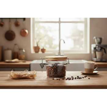 Gambar produk BARELLI Toples Kaca Penyimpanan Makanan Kedap Udara Buckle Storage Jar 450ml - BR100