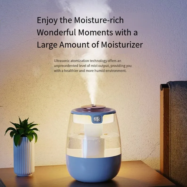 HOMEFISH Air Humidifier Double Spray Diffuser Essential Oil 1300ml - JOM1 Gambar produk HOMEFISH Air Humidifier Double Spray Diffuser Essential Oil 1300ml - JOM1