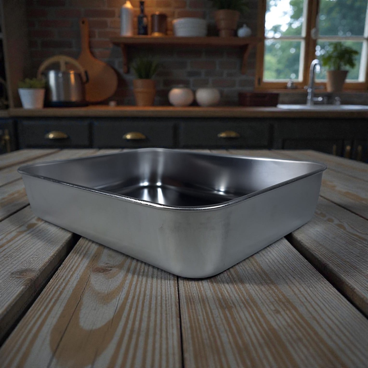 Eggy Loyang Nampan Tray Grill Pan Oven Baking Stainless Steel 430 23.5x17.9x4.5cm - EG36 Gambar produk Eggy Loyang Nampan Tray Grill Pan Oven Baking Stainless Steel 430 23.5x17.9x4.5cm - EG36