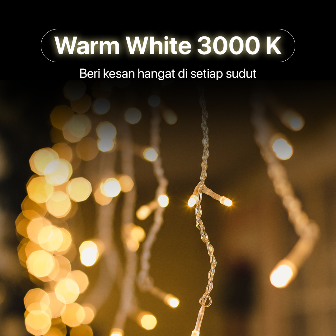 Kaslam Lampu Hias Gorden String Lights Wall Decoration 18W 3x3M 320 LED - S-32 Gambar produk Kaslam Lampu Hias Gorden String Lights Wall Decoration 18W 3x3M 320 LED - S-32