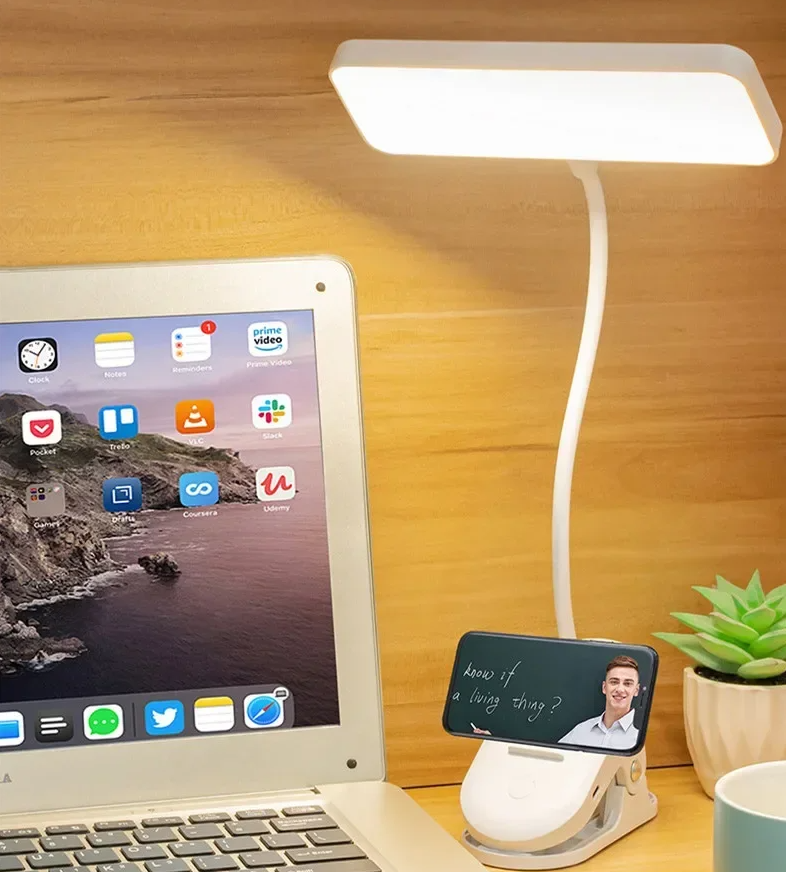 AURO Lampu Meja Belajar LED Clamp Square Lamp Stepless Dimming 800mAh - AU849 Gambar produk AURO Lampu Meja Belajar LED Clamp Square Lamp Stepless Dimming 800mAh - AU849