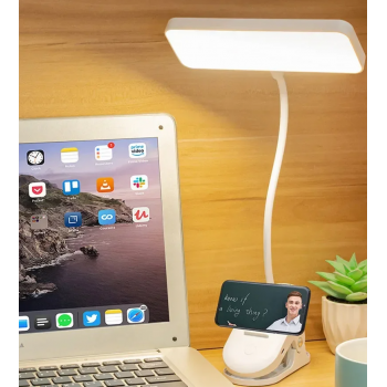 Gambar produk AURO Lampu Meja Belajar LED Clamp Square Lamp Stepless Dimming 800mAh - AU849