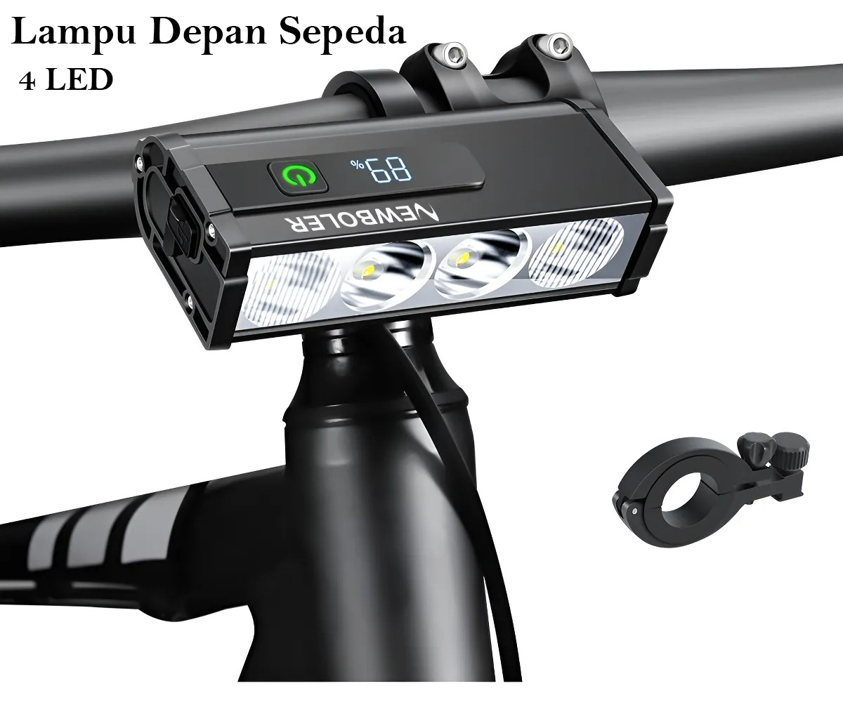 NEWBOLER Lampu Depan Sepeda USB Rechargeable 3000 Lumens 4 LED 2000mAh - LIG013 Gambar produk NEWBOLER Lampu Depan Sepeda USB Rechargeable 3000 Lumens 4 LED 2000mAh - LIG013
