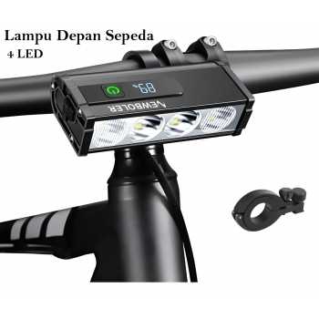 NEWBOLER Lampu Depan Sepeda USB Rechargeable 3000 Lumens 4 LED 2000mAh - LIG013