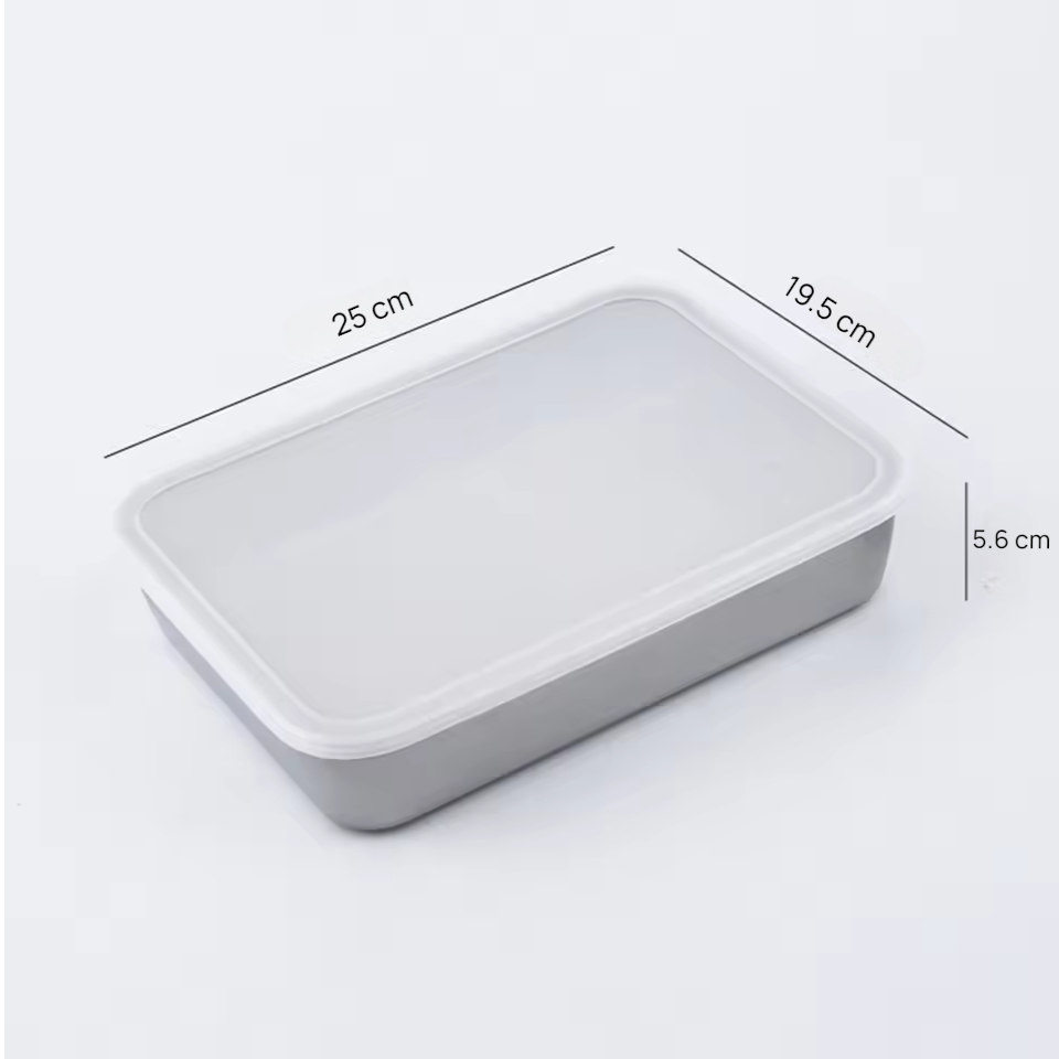 Umigy Loyang Nampan Tray Keeping Box Oven Stainless 201 with Lid 25x19.5x5.6cm - UM60 Gambar produk Umigy Loyang Nampan Tray Keeping Box Oven Stainless 201 with Lid 25x19.5x5.6cm - UM60