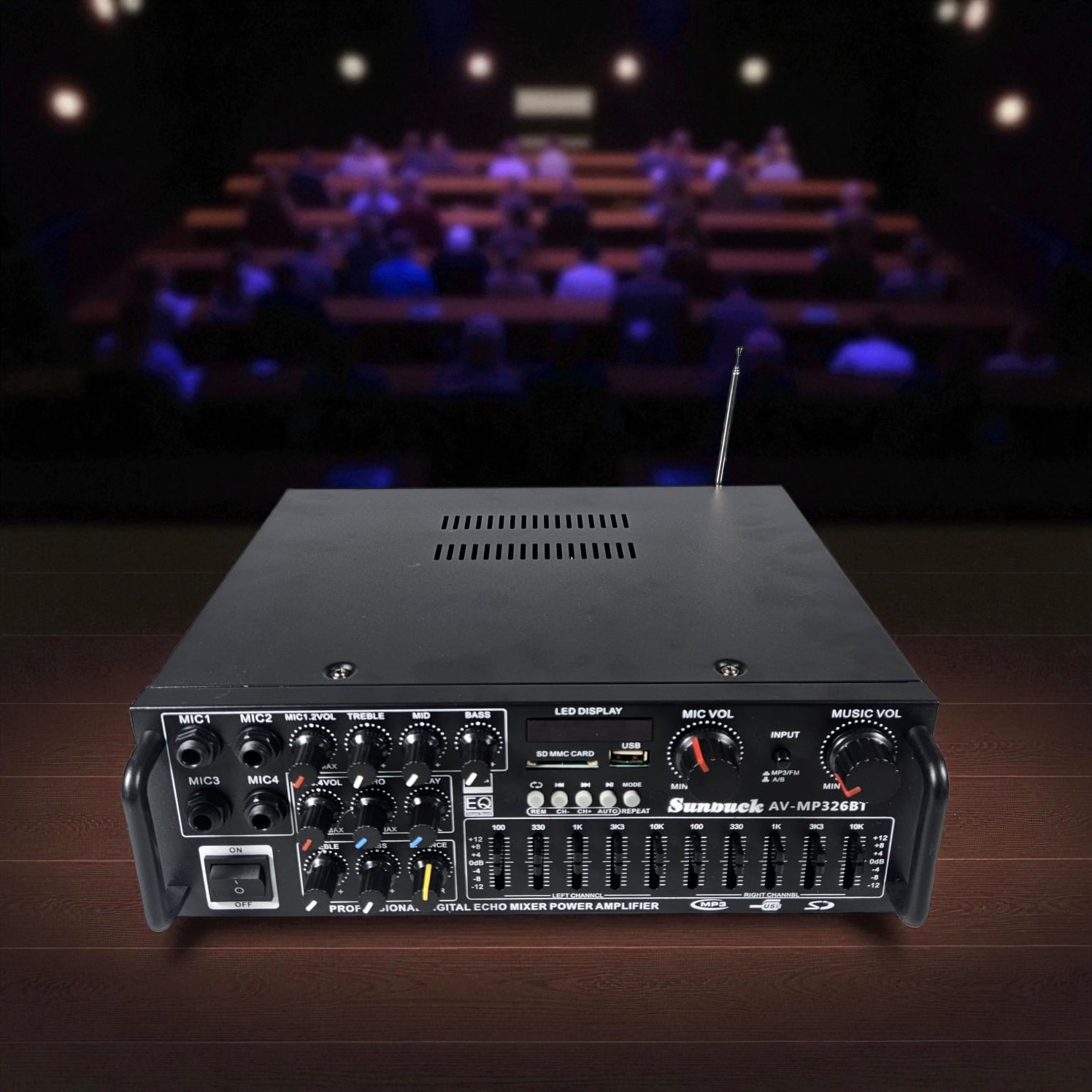 Sunbuck Bluetooth EQ Amplifier Karaoke Mixer Audio FM - AV-MP326BT Gambar produk Sunbuck Bluetooth EQ Amplifier Karaoke Mixer Audio FM - AV-MP326BT