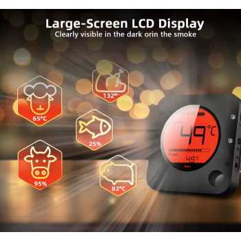 Jinutus Termometer Makanan Digital Daging BBQ Grill Bluetooth 1 Probe - BF-55