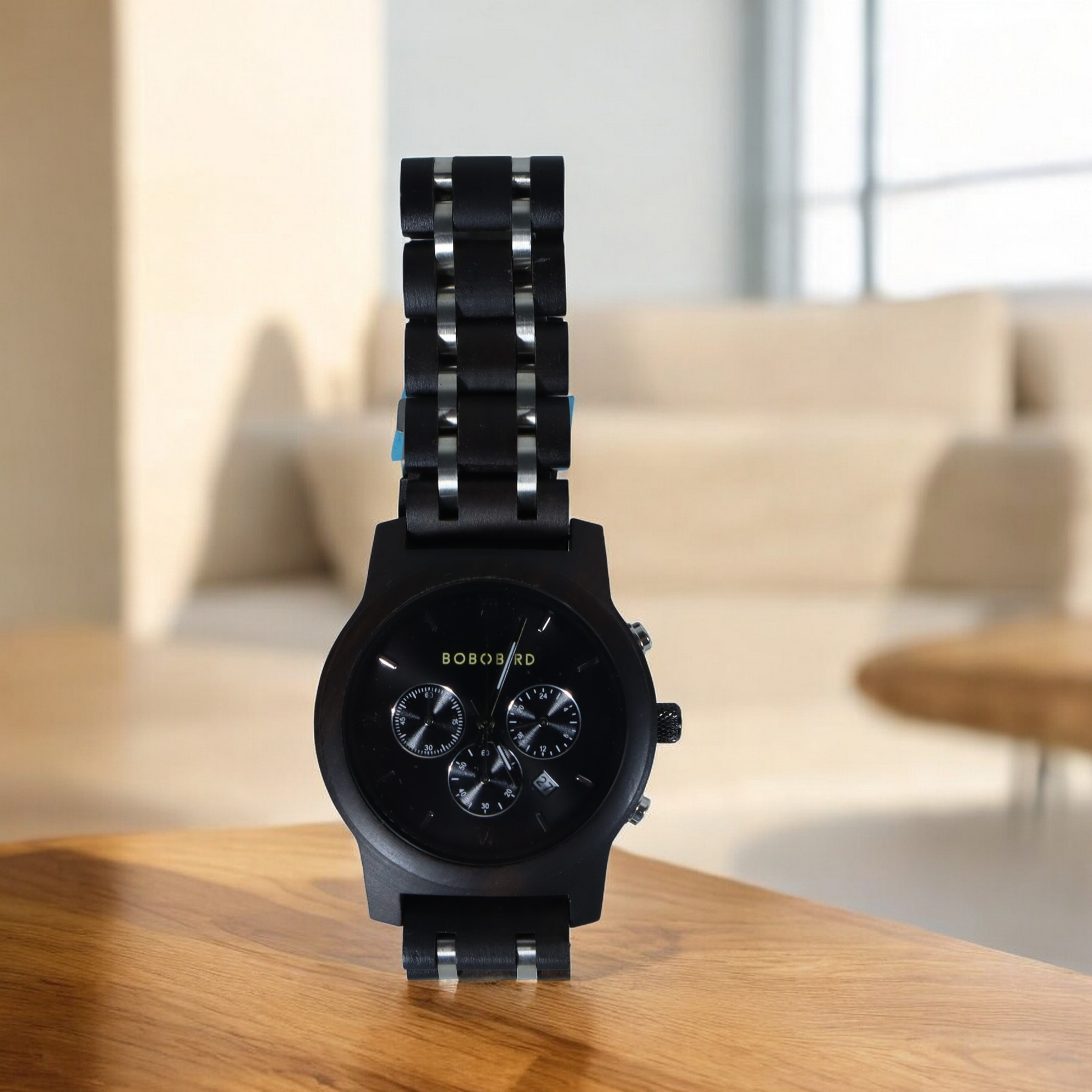 BOBO BIRD Jam Tangan Kayu Analog Pria - P19 Gambar produk BOBO BIRD Jam Tangan Kayu Analog Pria - P19