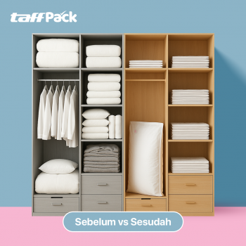 Gambar produk TaffPACK Kantong Plastik Vakum Pakaian Vacuum Bag 5 PCS Electric Pump - SH5