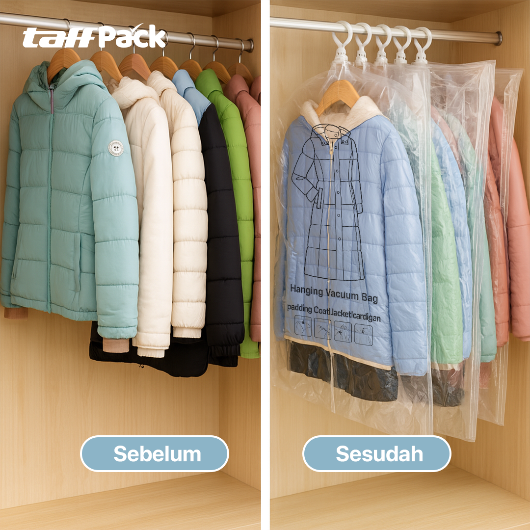 Gambar produk TaffPACK Kantong Vakum Baju Vacuum Compression Bag 1 PCS L - SN024