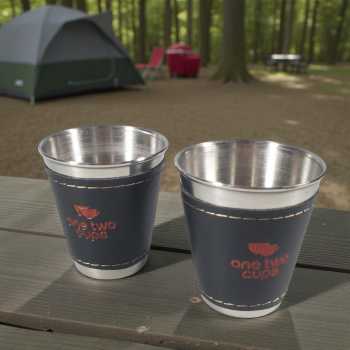 Gambar produk One Two Cups Set Gelas Camping Stainless Steel Travel Mug 70ml 4 PCS - MCY-66
