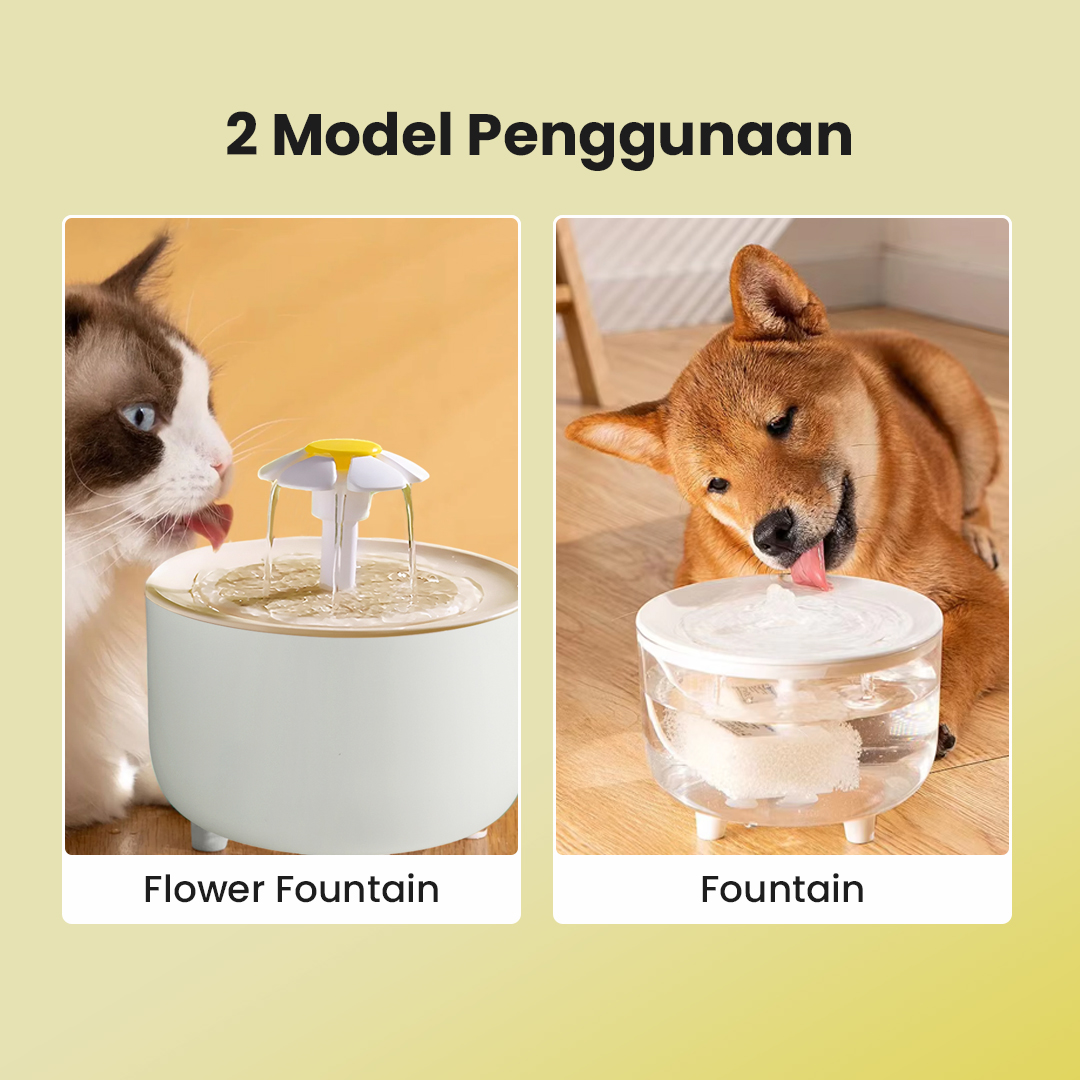 XIAOHUA Pet Water Dispenser Fountain Tempat Minum Kucing Anjing 1.5L EU Plug - X-15 Gambar produk XIAOHUA Pet Water Dispenser Fountain Tempat Minum Kucing Anjing 1.5L EU Plug - X-15