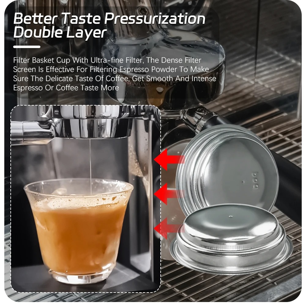 Dalinwell Filter Basket Portafilter Double Wall Pressurized 51mm 1 Cup - DWL-51P Gambar produk Dalinwell Filter Basket Portafilter Double Wall Pressurized 51mm 1 Cup - DWL-51P