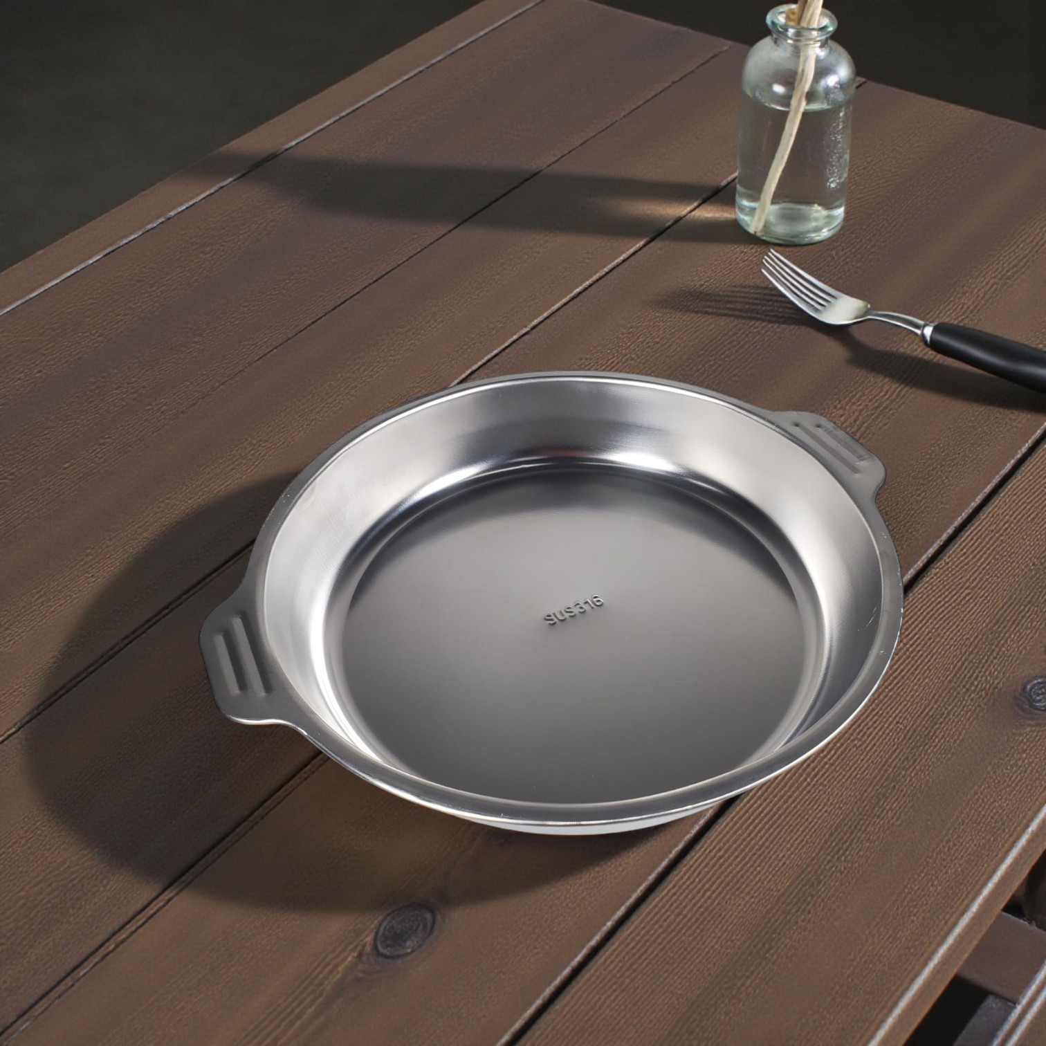 Aihogard Loyang Nampan Bulat Baking Pan Stainless Steel 316 26x18x4cm - AG55 Gambar produk Aihogard Loyang Nampan Bulat Baking Pan Stainless Steel 316 26x18x4cm - AG55