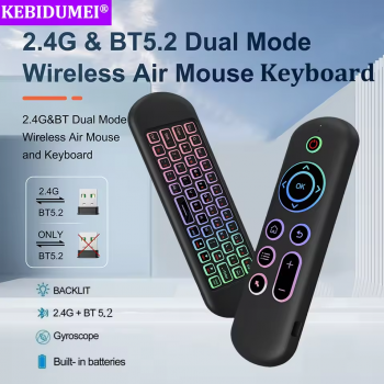 Gambar produk Kebidumei Air Mouse Wireless Keyboard Remote Backlit 7 Colors 250mAh - KB200