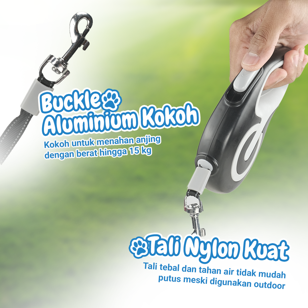 Gambar produk ROPET Tali Tuntun Hewan Anjing Automatic Retractable Dog Leash 3M - RP014
