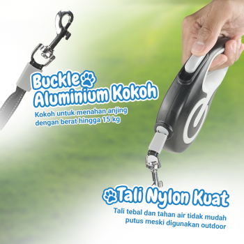 Gambar produk ROPET Tali Tuntun Hewan Anjing Automatic Retractable Dog Leash 3M - RP014