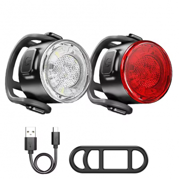 Gambar produk LIDS Lampu Sepeda Depan Belakang LED Rechargeable Waterproof 1 Set - XA-325