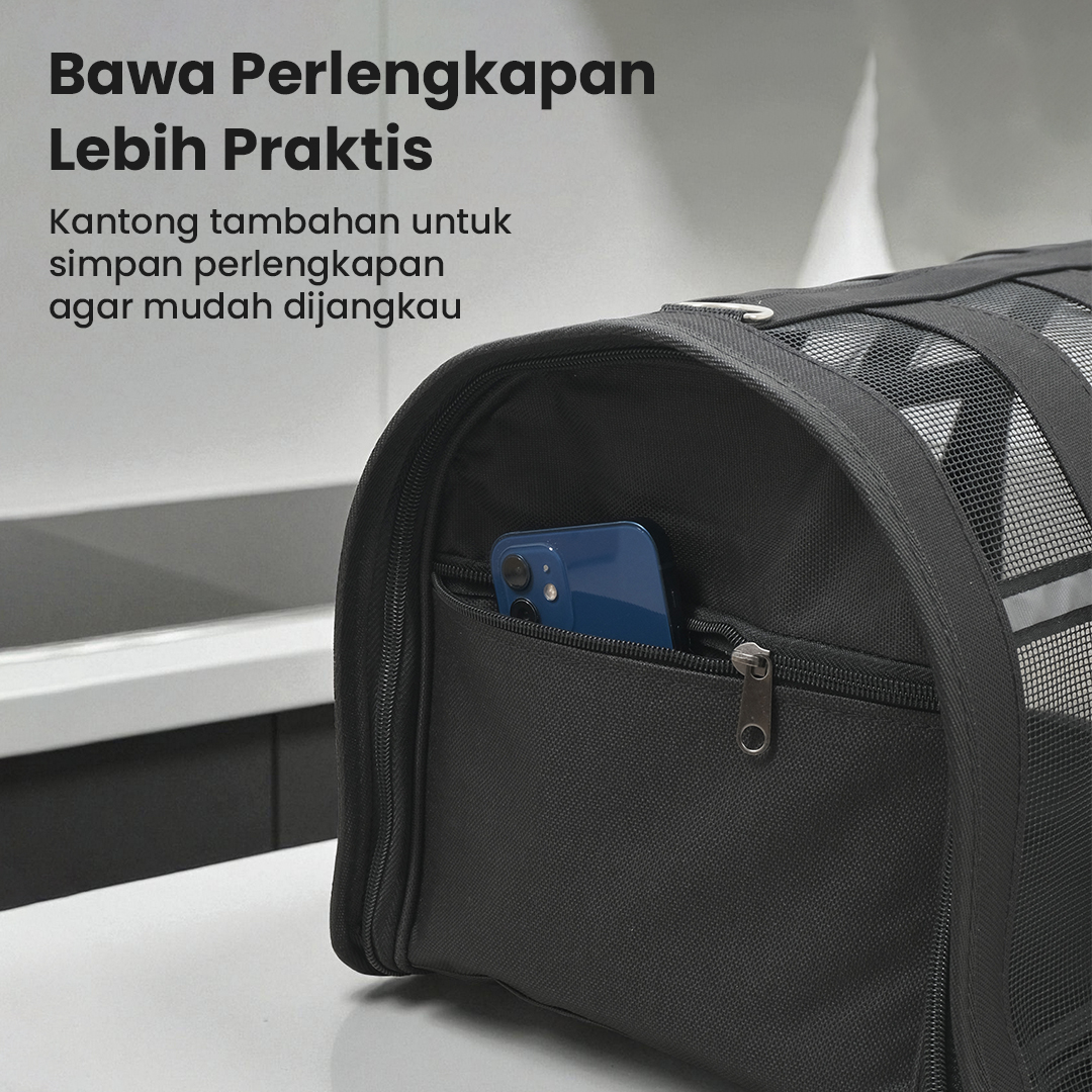 MEISU Tas Kandang Anjing Kucing Breathable Pet Carrier Bag 41x26x26cm - MS50 Gambar produk MEISU Tas Kandang Anjing Kucing Breathable Pet Carrier Bag 41x26x26cm - MS50
