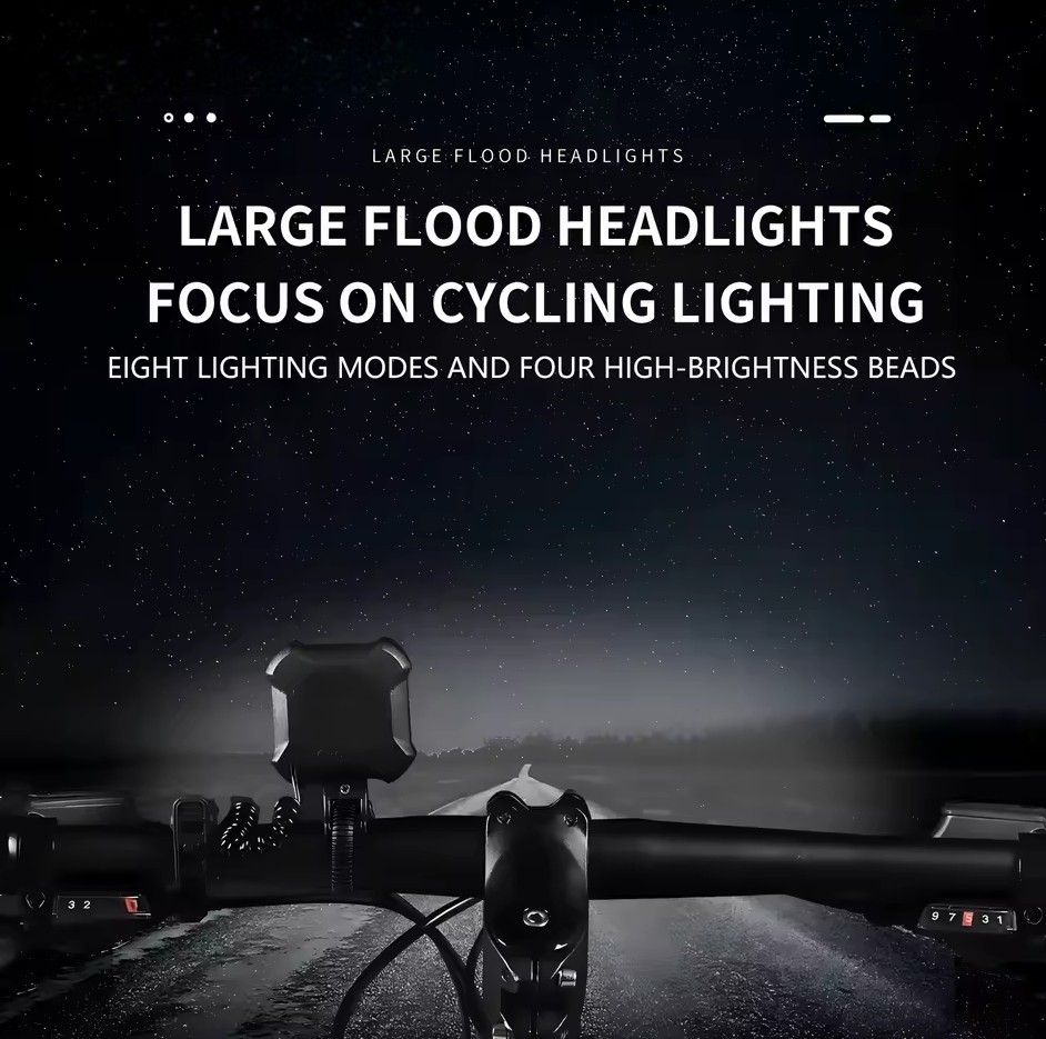 Gambar produk LIDS Lampu Depan Sepeda Klakson 2 in 1 LED Rechargeable 1200mAh - XA-324