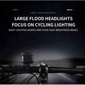 Gambar produk LIDS Lampu Depan Sepeda Klakson 2 in 1 LED Rechargeable 1200mAh - XA-324