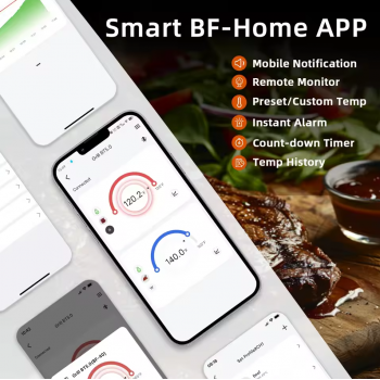 Gambar produk Jinutus Termometer Makanan Digital Daging BBQ Grill Bluetooth 1 Probe - BF-55