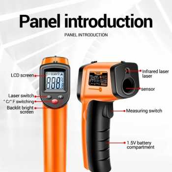 Gambar produk Daconovo Termometer Industrial Digital Thermogun Infrared Backlit LCD - CX6001