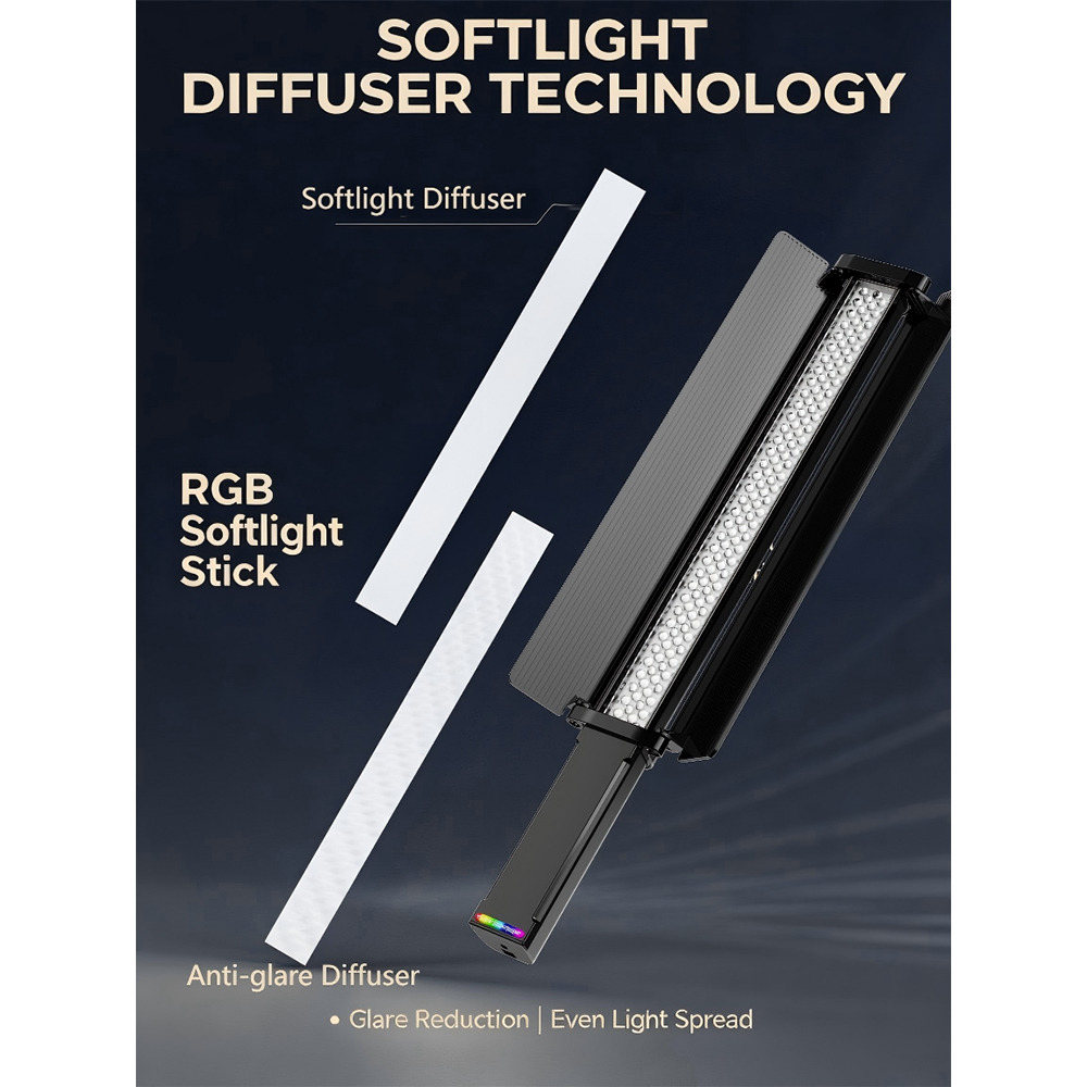 Gambar produk LIYADI Lampu Studio Tube Light Stick RGBW 24 Mode OLED 2600mAh 50W - C2 PRO