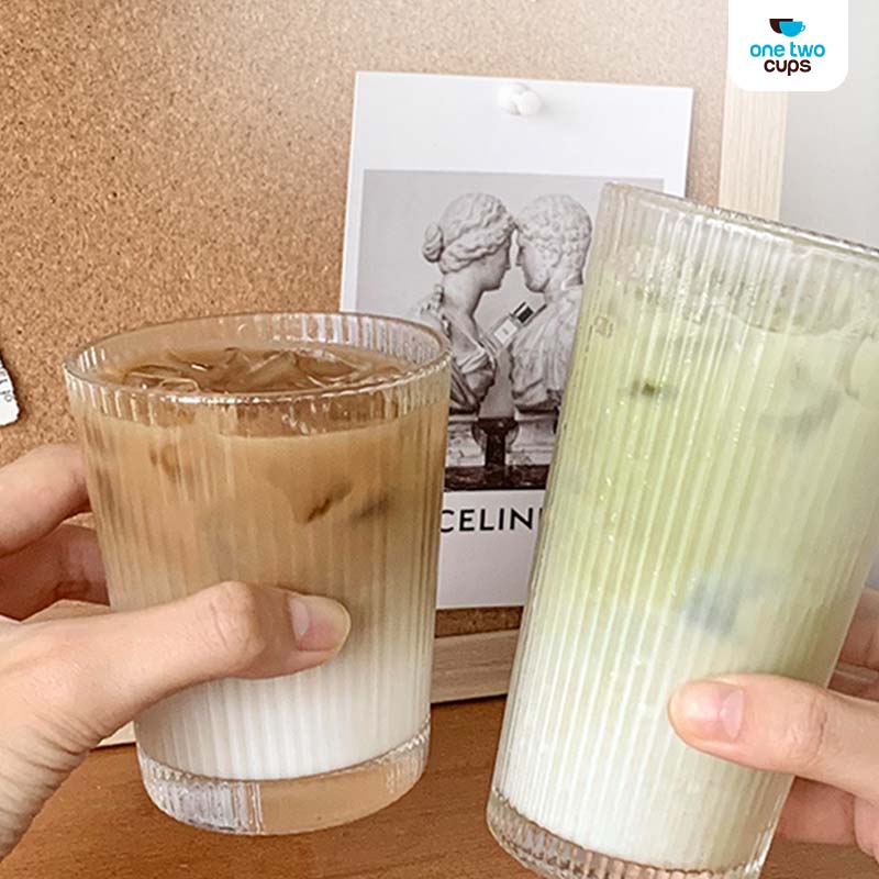 One Two Cups Gelas Kaca Aesthetic Kopi Teh Simple Stripe Glass 240ml - IN-34 Gambar produk One Two Cups Gelas Kaca Aesthetic Kopi Teh Simple Stripe Glass 240ml - IN-34