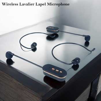CLOVEY Wireless Lavalier Lapel Microphone 6.35mm Adapter 2.4GHz 2 Mic - SI09
