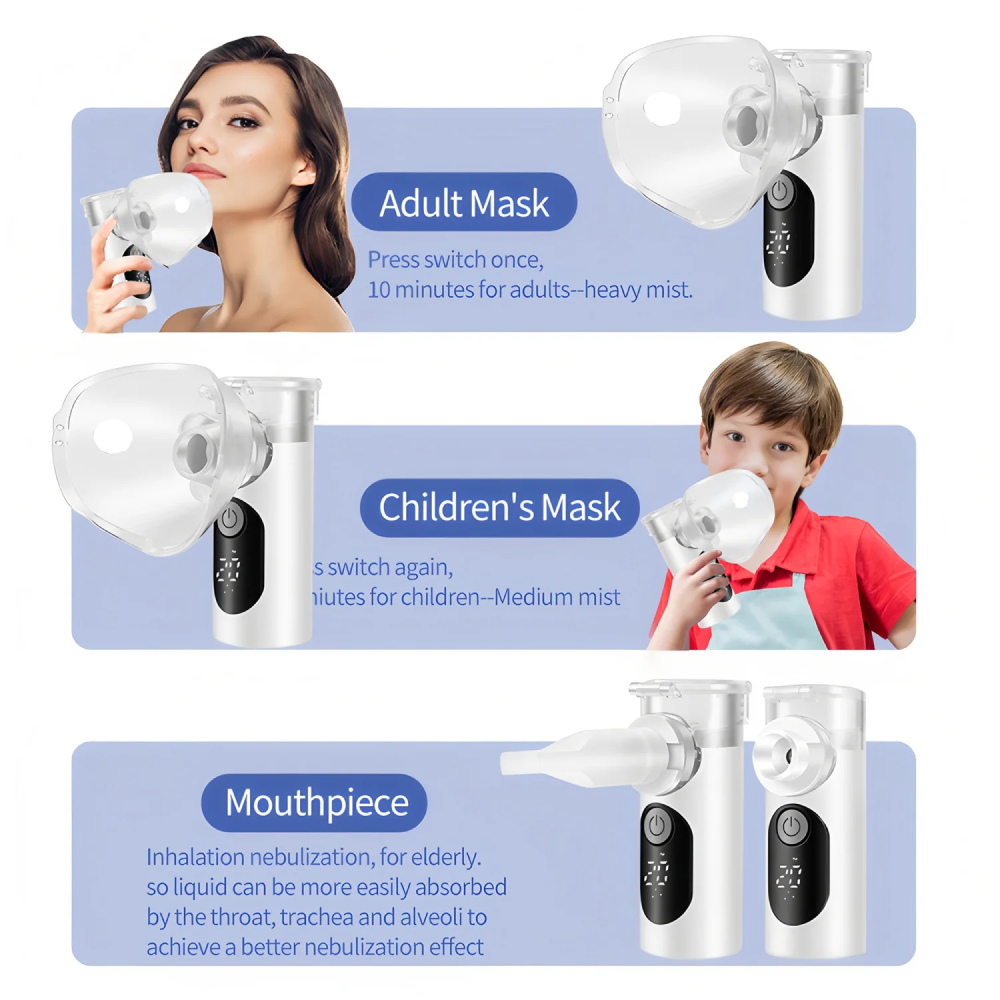 YAMAI Alat Terapi Pernapasan Mesh Nebulizer Portable Inhaler - YS-H301A Gambar produk YAMAI Alat Terapi Pernapasan Mesh Nebulizer Portable Inhaler - YS-H301A