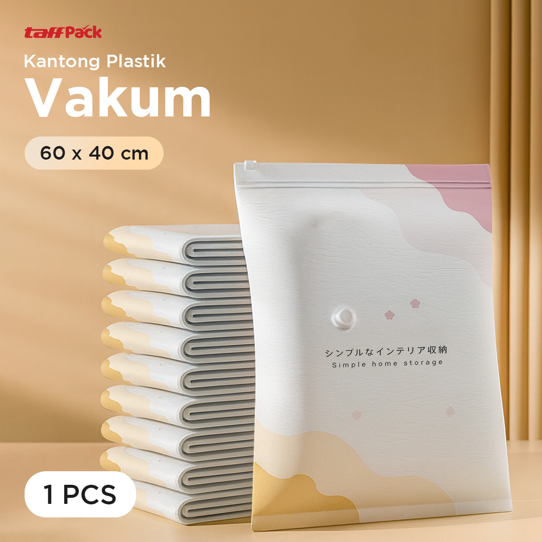 Gambar produk TaffPACK Kantong Plastik Vakum Pakaian Multifungsi Vacuum Bag 1 PCS 60x40cm - FL2