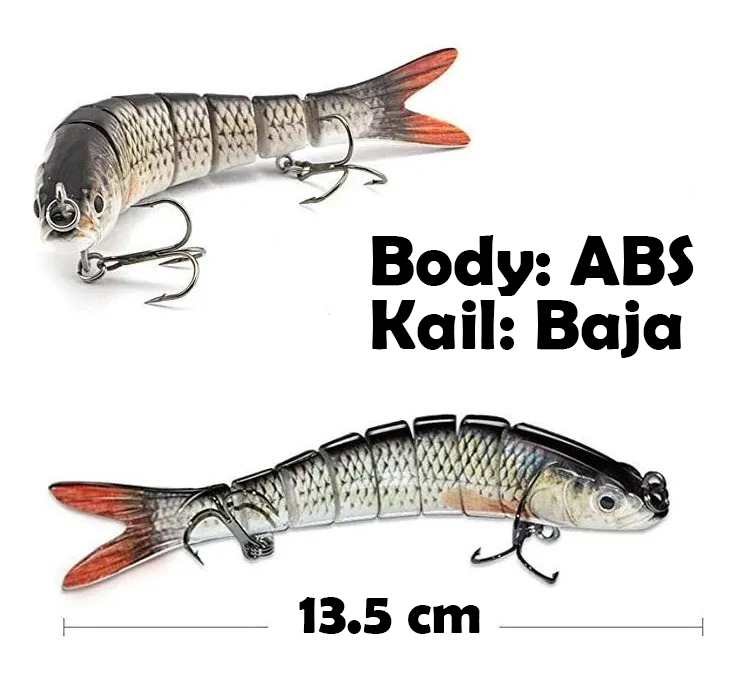Gambar produk GOBAIT Umpan Pancing Ikan Lifelike Fish Bait Lure 8 Section 13.5cm 25g - GB-13