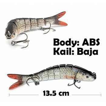 Gambar produk GOBAIT Umpan Pancing Ikan Lifelike Fish Bait Lure 8 Section 13.5cm 25g - GB-13